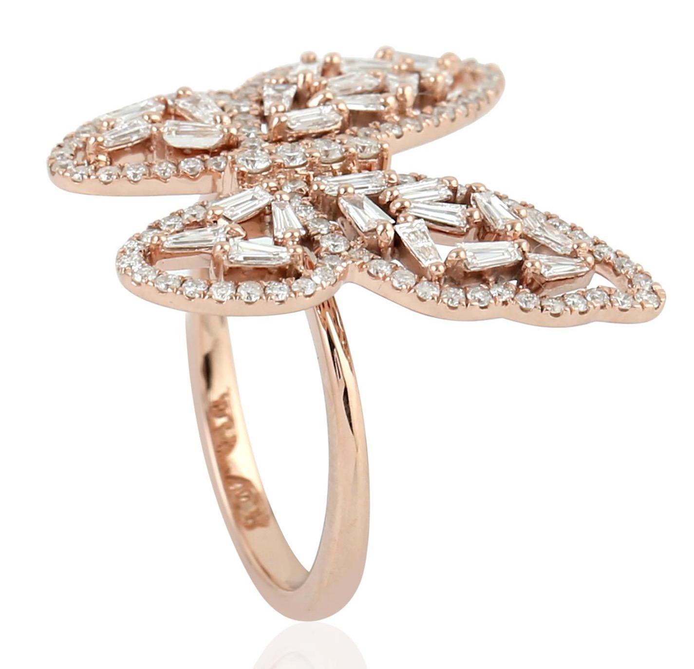 baguette butterfly ring
