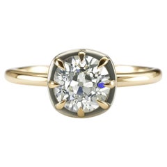 1,21 Karat Diamant im alten europäischen Schliff 14K Gelbgold Solitär Ring