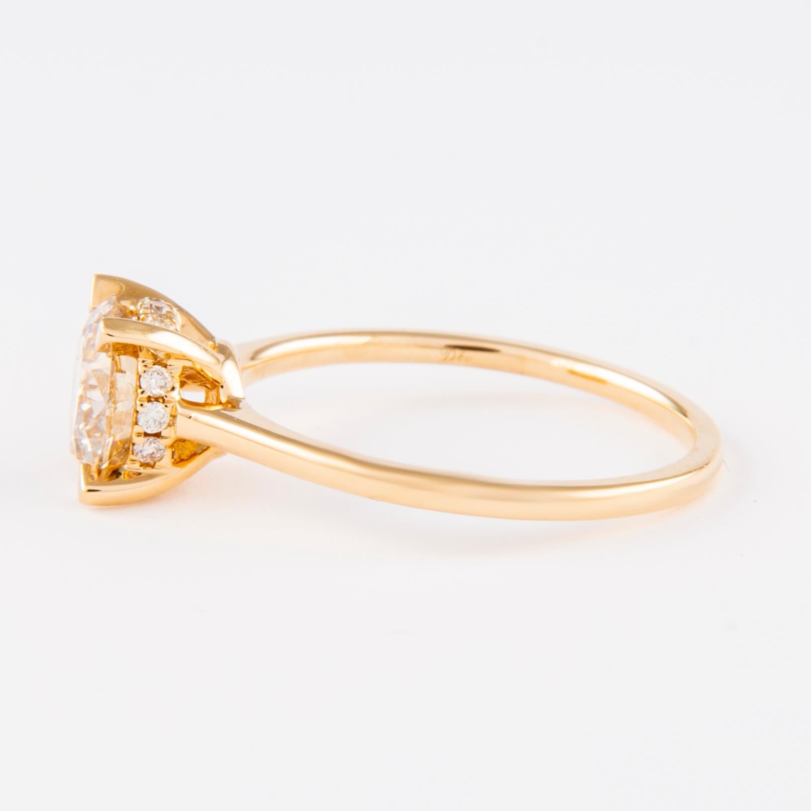 1.21 Karat runder Brillant-Diamant Solitär-Ring 18 Karat Gelbgold (Rundschliff) im Angebot