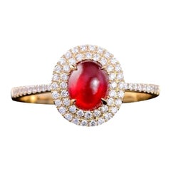 1.21 Carat Ruby Diamond Ring 14 Karat Yellow Gold