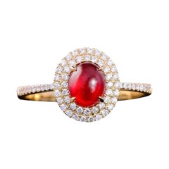 1.21 Carat Ruby Diamond Ring 14 Karat Yellow Gold