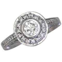 1.21 Carat TW Round Diamond Engagement Halo Ring