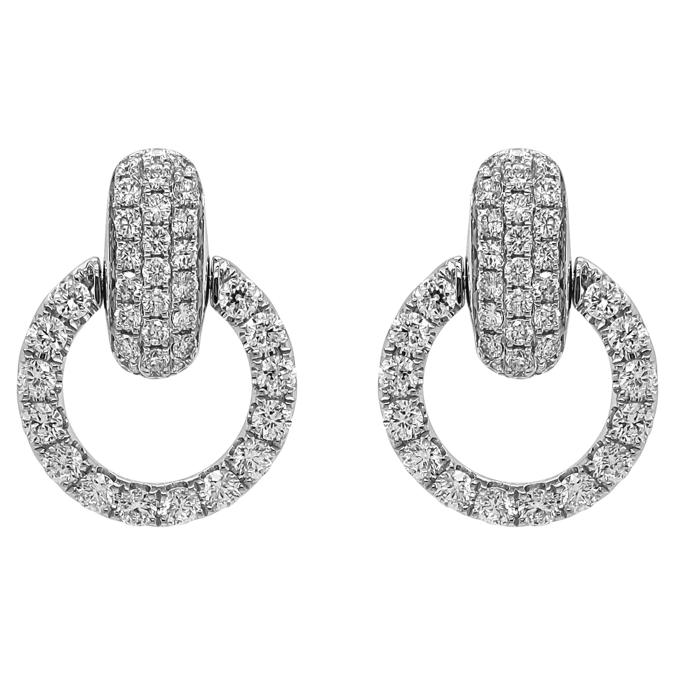 Orecchini in oro bianco con diamante bianco da 1,21 carati