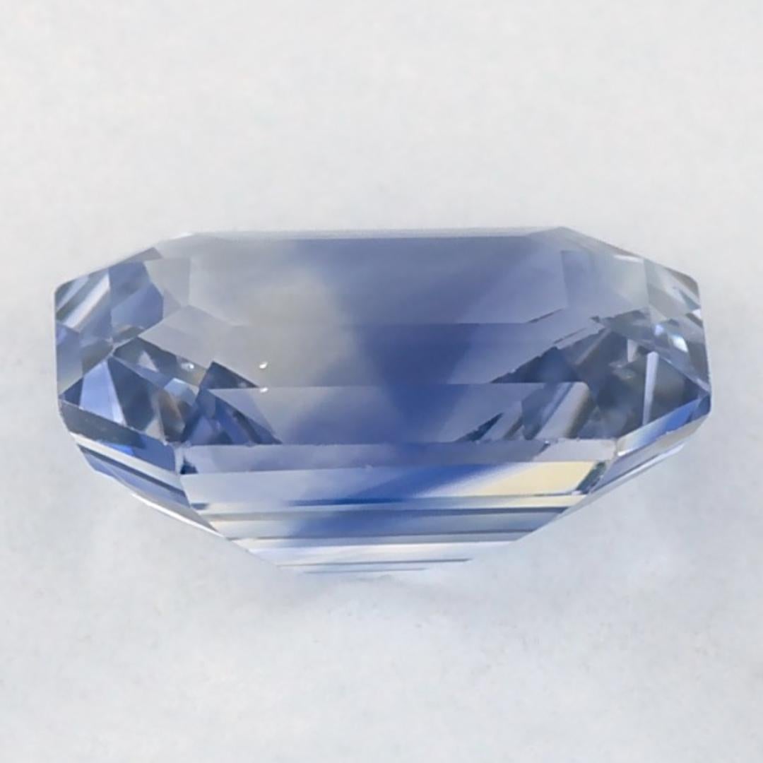 Women's or Men's 1.21 Ct Blue Sapphire Octagon Cut Loose Gemstone For Sale