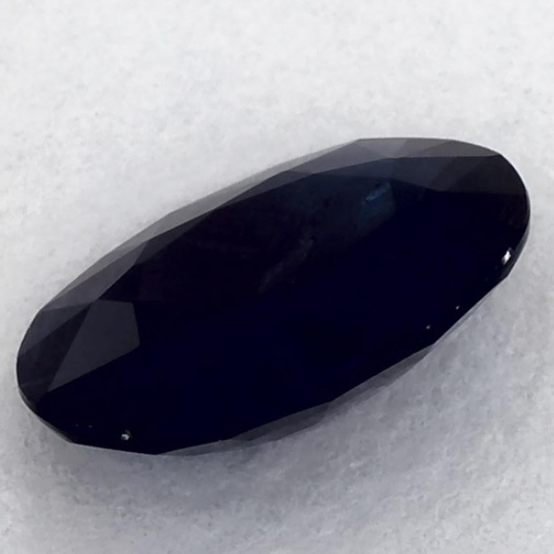 1.21 carati di zaffiro blu ovale sfuso in vendita 2