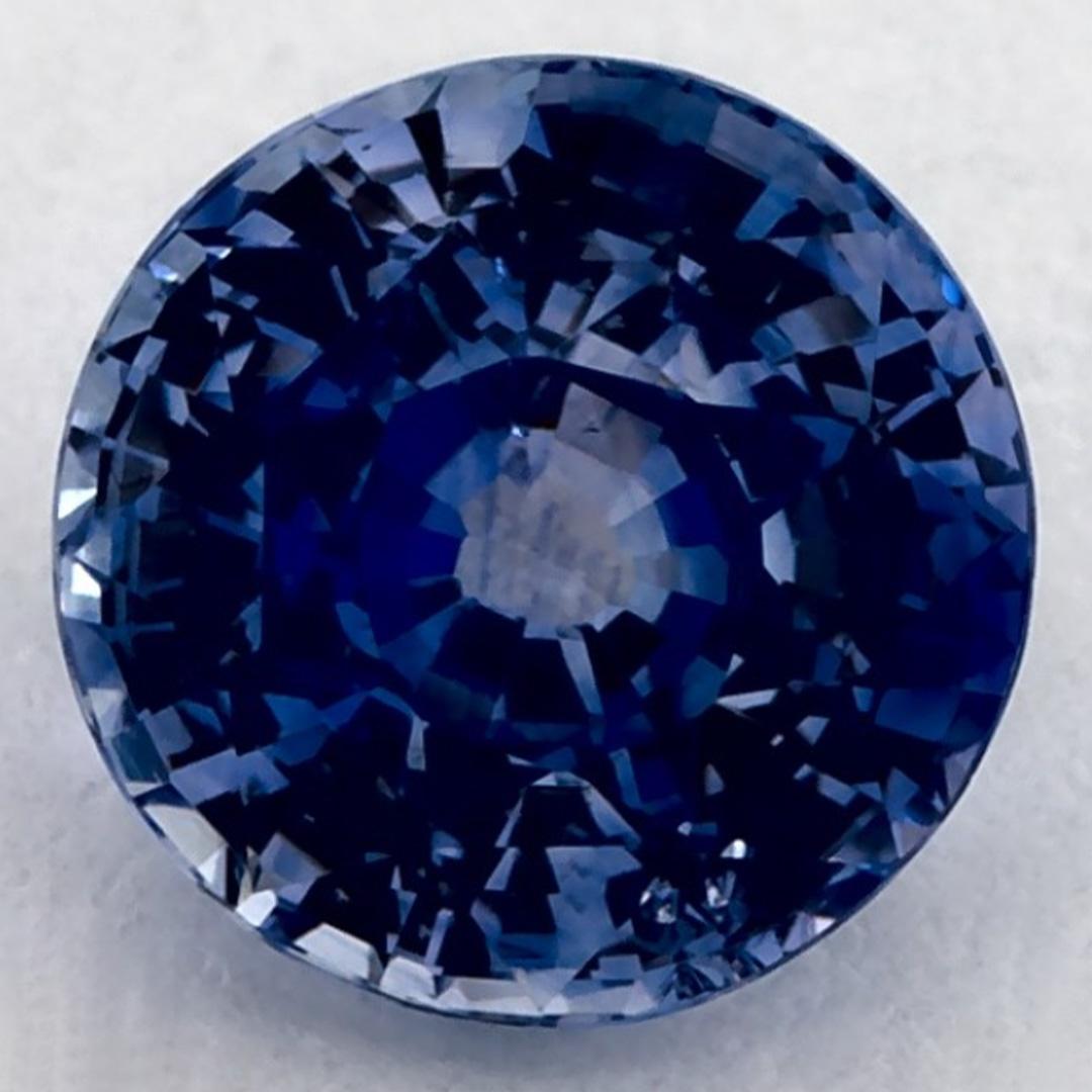 1.21 Ct Blue Sapphire Round Loose Gemstone For Sale