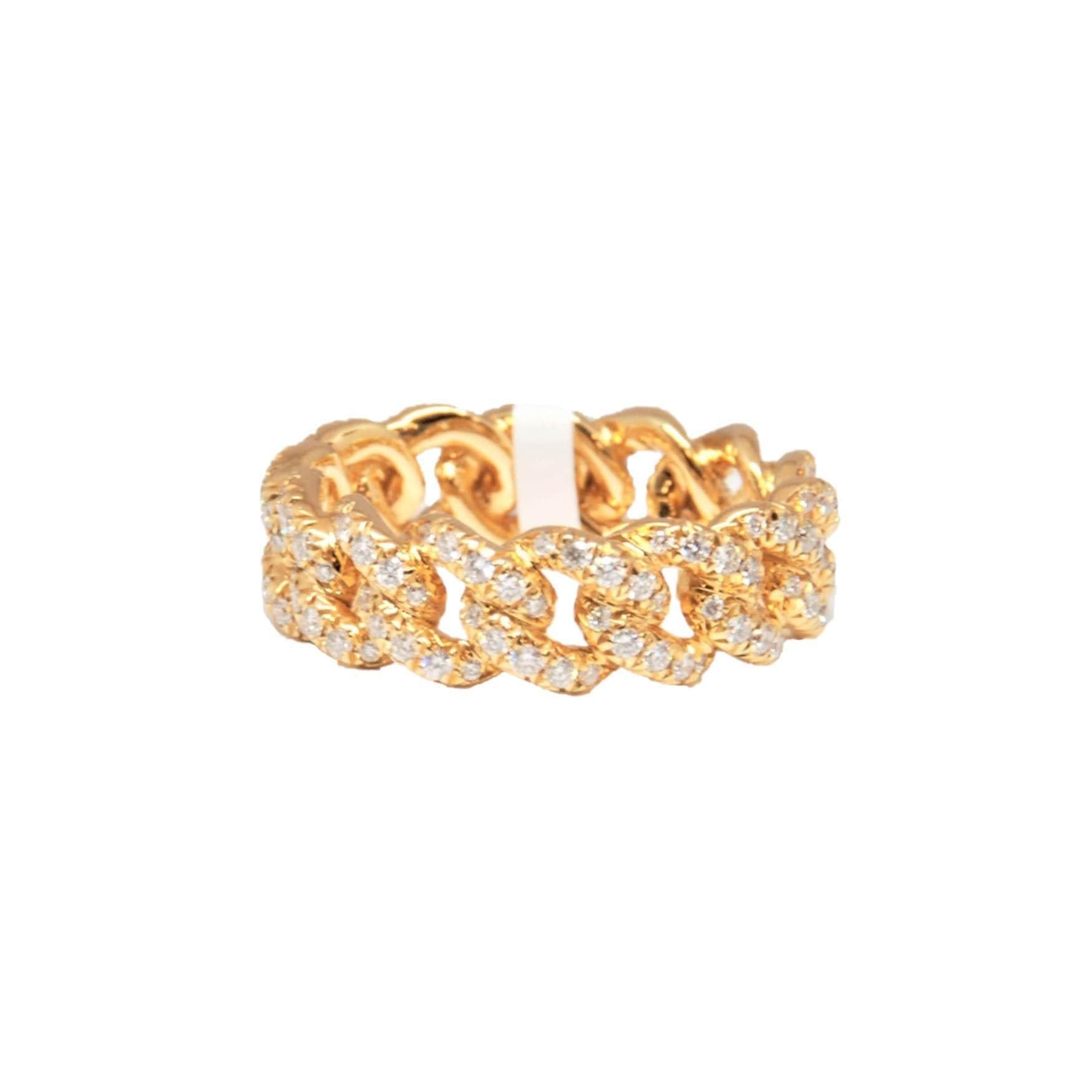 1.21 ct Gold Chain Link Diamond Band In New Condition For Sale In Chicago, IL