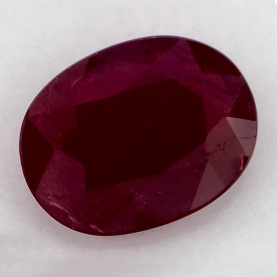 Taille ovale 1.21 Ct Ruby Oval Loose Gemstone (pierre précieuse en vrac)