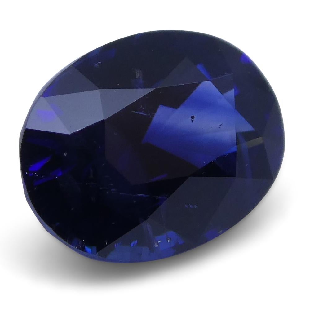 Women's or Men's 1.21 Ct Vivid Blue Sapphire Oval GIA Certified Unheated, Sri Lanka For Sale