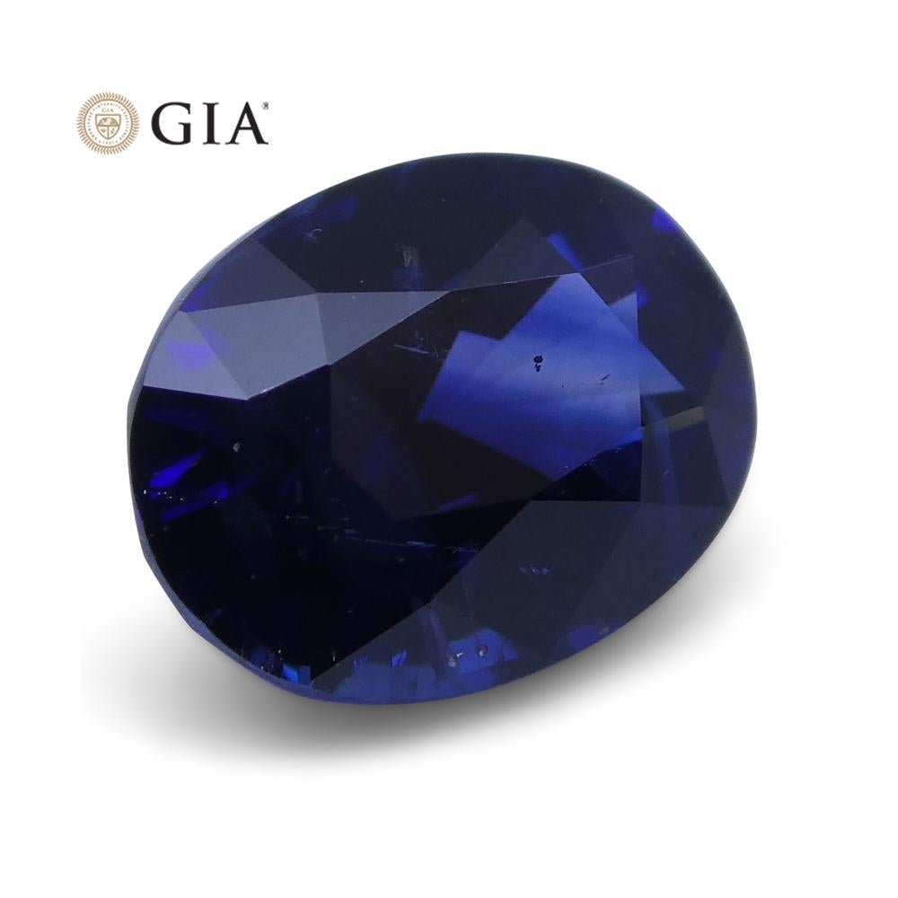 Saphir ovale bleu vif certifié GIA, non chauffé, de 1,21 carat, Sri Lanka en vente 1