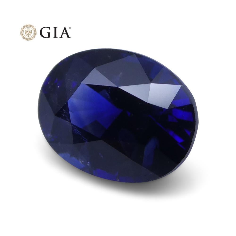 Saphir ovale bleu vif certifié GIA, non chauffé, de 1,21 carat, Sri Lanka en vente 2