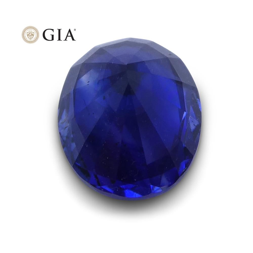 Saphir ovale bleu vif certifié GIA, non chauffé, de 1,21 carat, Sri Lanka en vente 3