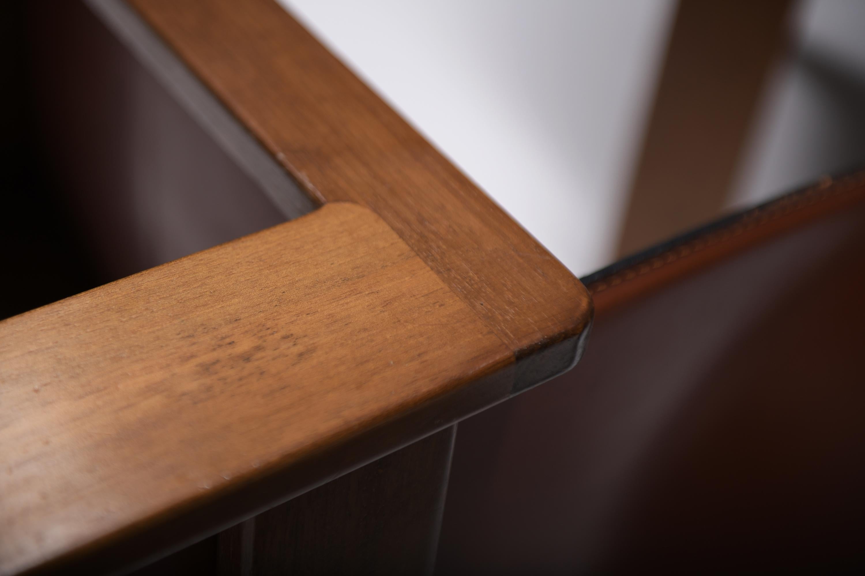 121 Dining Chairs (4)  walnut & brown leather by Afra & Tobia Scarpa - Cassina 4