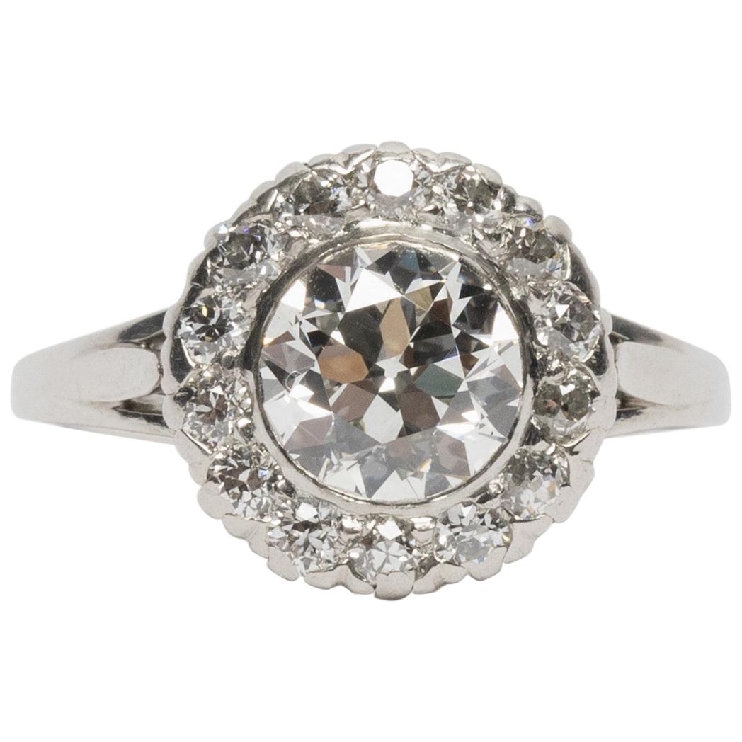 1.21 GIA Certified Carat Diamond Platinum Engagement Ring For Sale