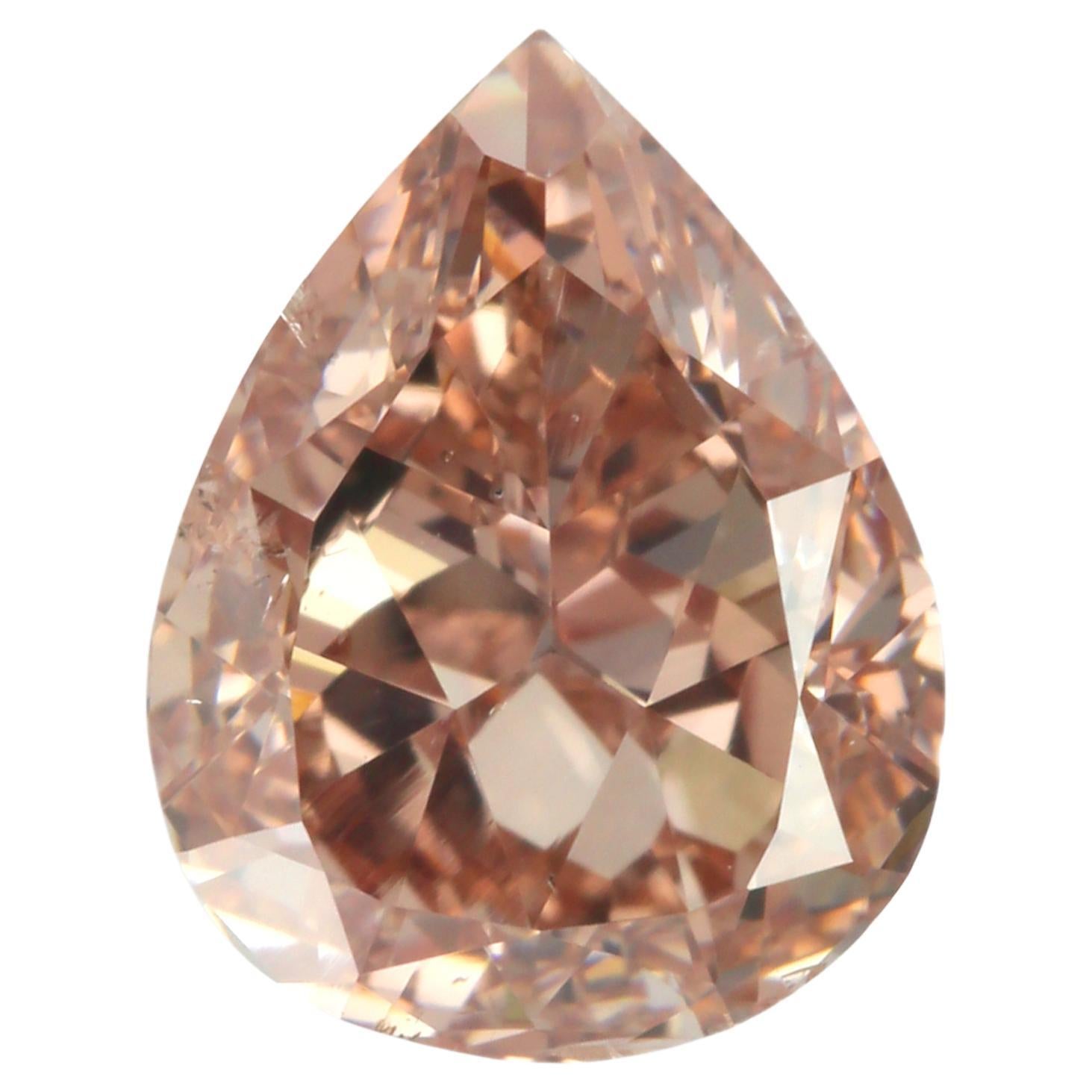 1,21 Birnenform Fancy Brown-Pink Diamond SI2 Reinheit - GIA zertifiziert im Angebot