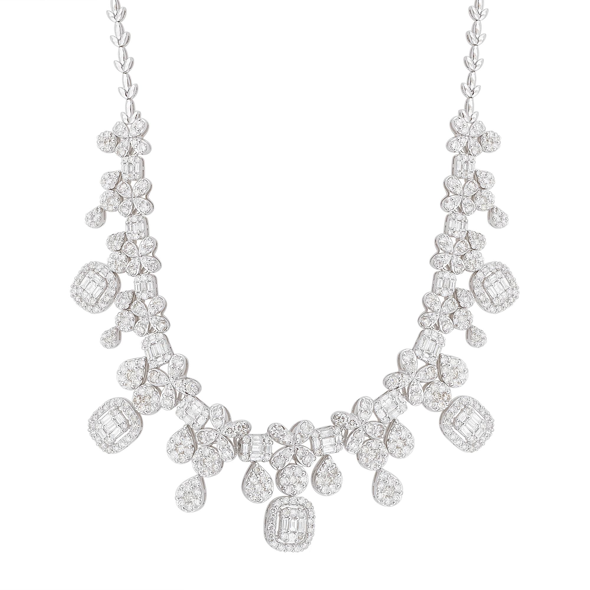 Experience the radiant beauty and timeless allure of this extraordinary necklace, and let it become a symbol of your exquisite taste and discerning style.Indulge in the opulence and magnificence of the 12.10 Carat Baguette Diamond Pendant Necklace,