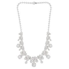 12.10 Carat Baguette Diamond Pendant Necklace Solid 18k White Gold Fine Jewelry