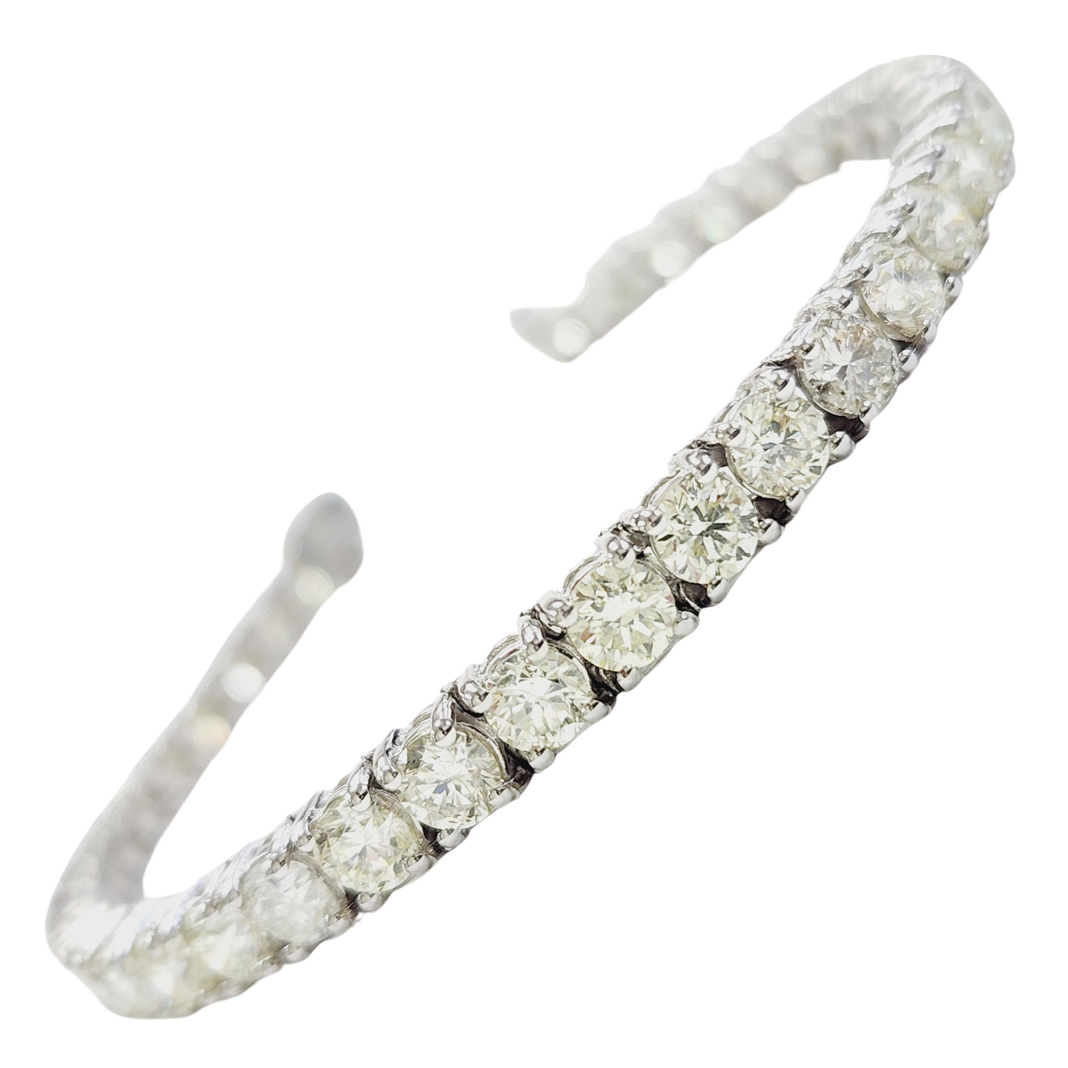12,10 Karat natürliches Diamant-Tennisarmband aus 14 Karat Weißgold
