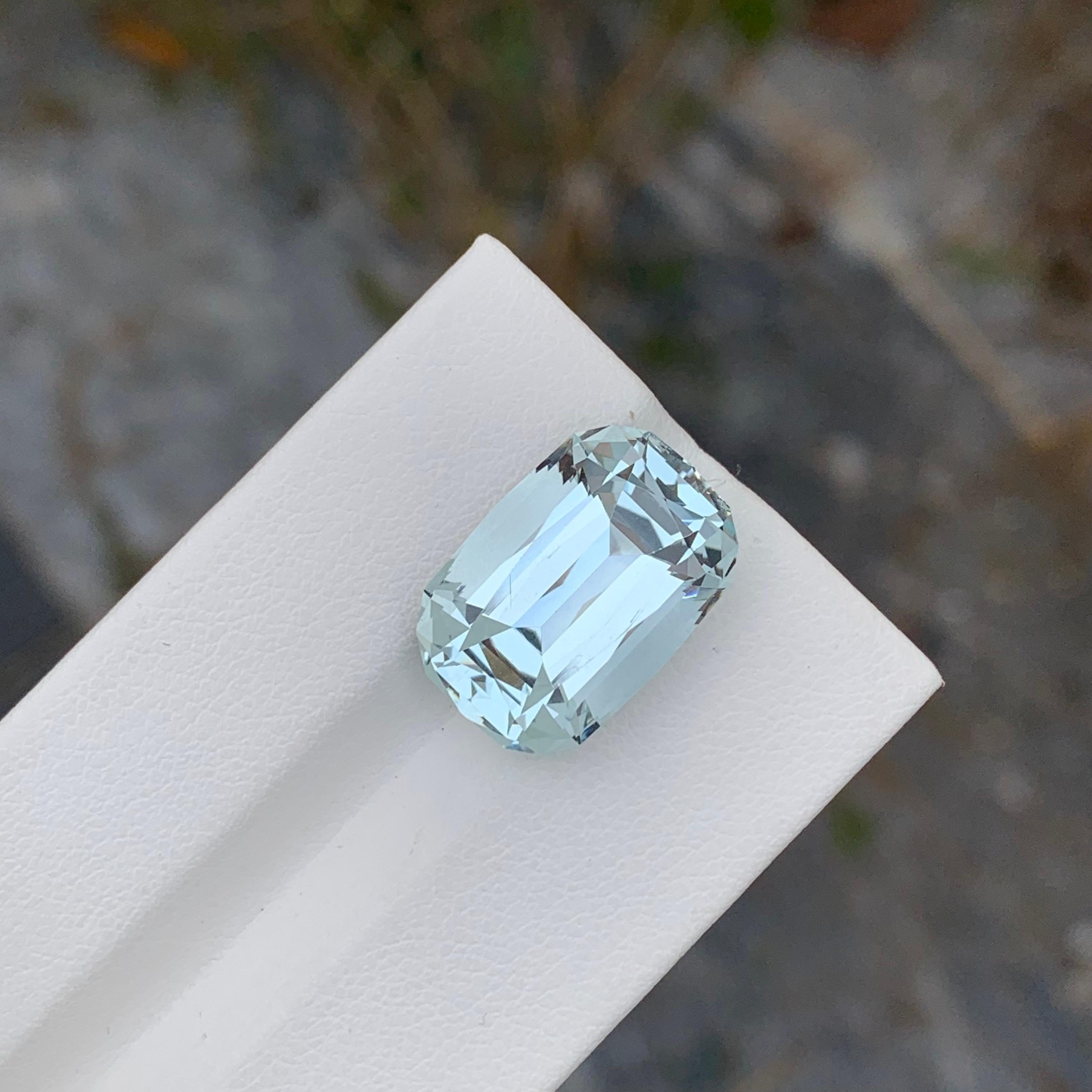 Loose Aquamarine
Weight: 12.10 Carat
Dimension: 17.3 x 11.9 x 9 Mm
Colour : Blue and white
Origin: Shigar Valley, Pakistan
Treatment: Non
Certificate : On Demand
Shape: Cushion 

Aquamarine is a captivating gemstone known for its enchanting