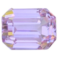 12.10 Carat Natural Loose Baby Pink Kunzite Stone Emerald Cut Afghan Gemstone