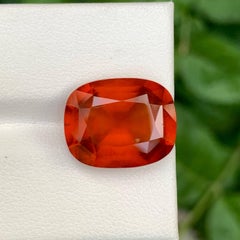 12.10 Carat Natural Loose Orange Hessonite Garnet Cushion Cut African Gemstone