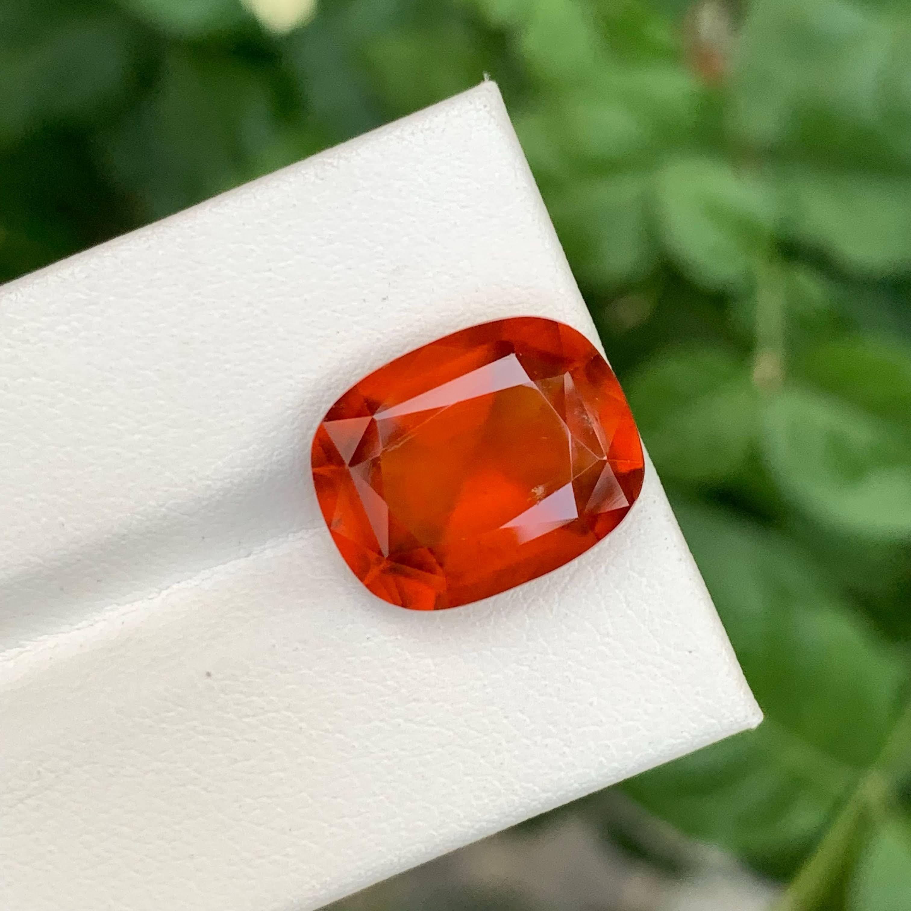 12.10 Carat Natural Loose Orange Hessonite Garnet Cushion Cut African Gemstone For Sale 1