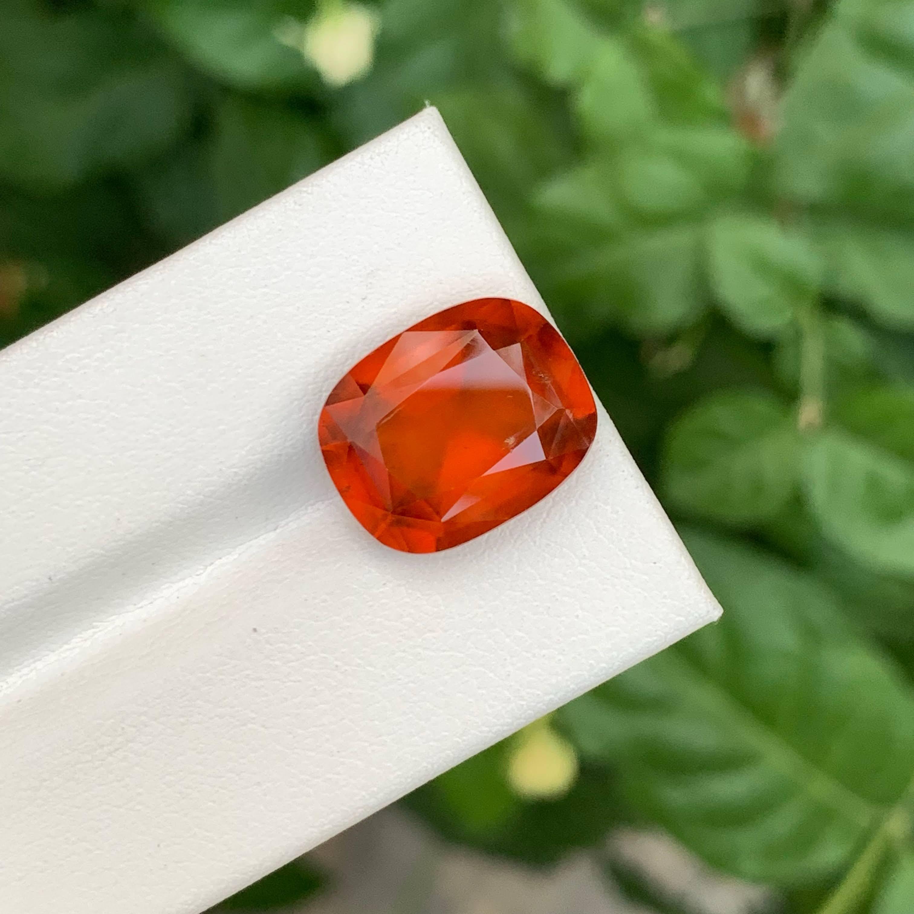 12.10 Carat Natural Loose Orange Hessonite Garnet Cushion Cut African Gemstone For Sale 3