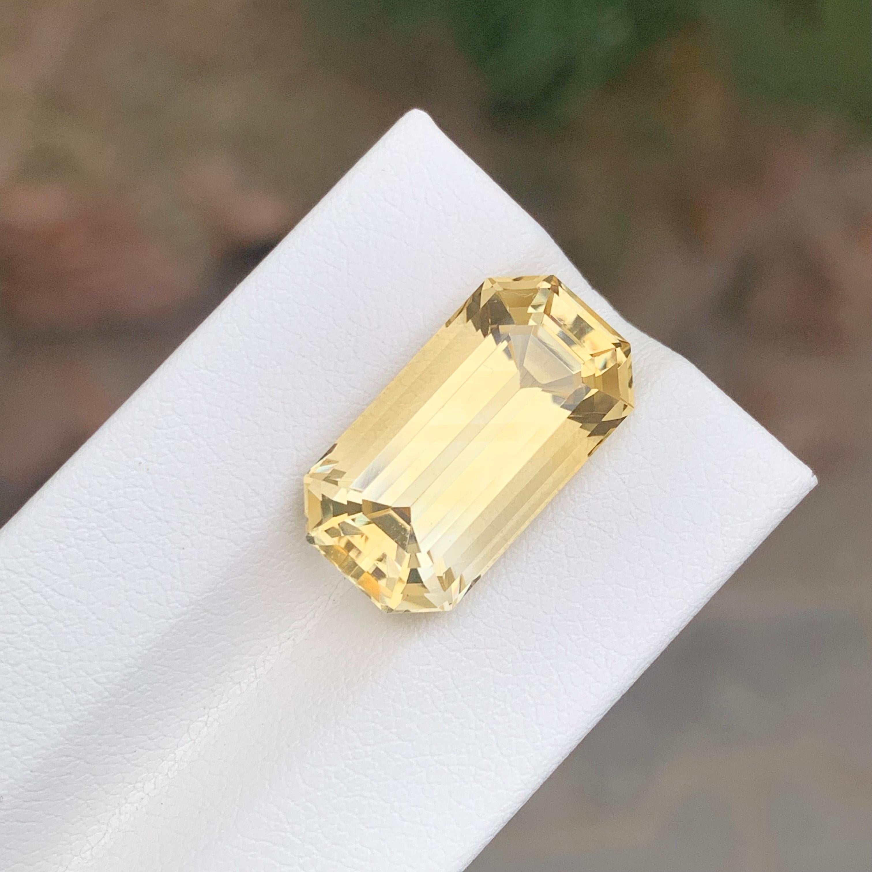 12.10 Karat natürlicher loser gelber Citrin Smaragd Form Edelstein (Arts and Crafts) im Angebot