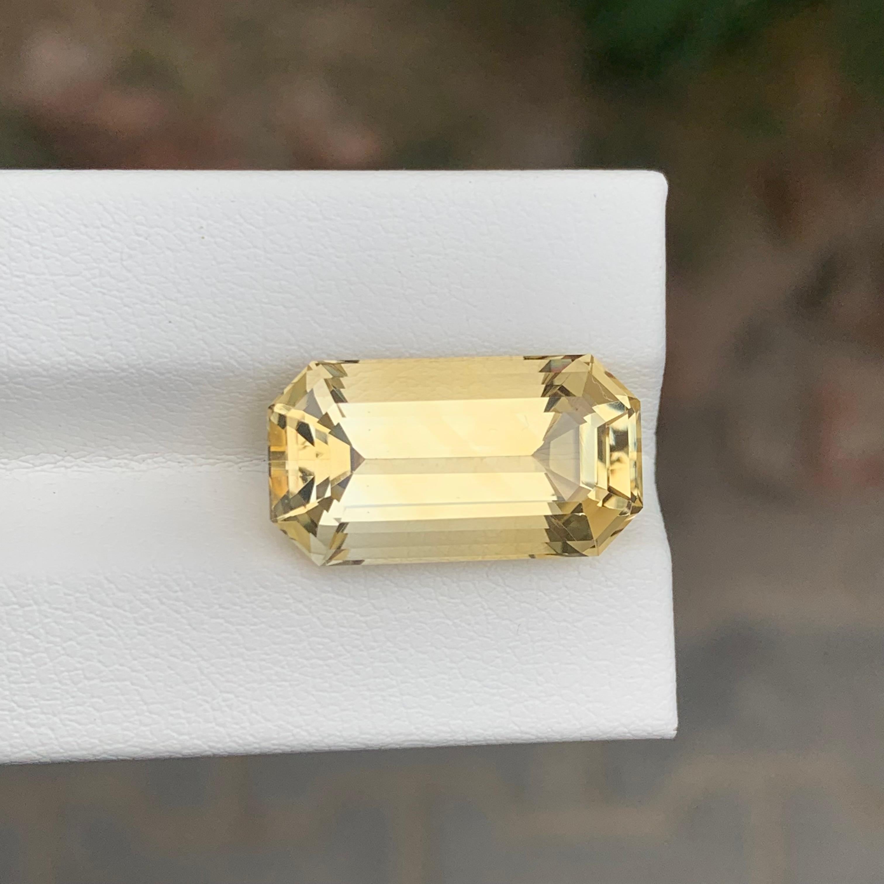 12.10 Karat natürlicher loser gelber Citrin Smaragd Form Edelstein im Angebot 2