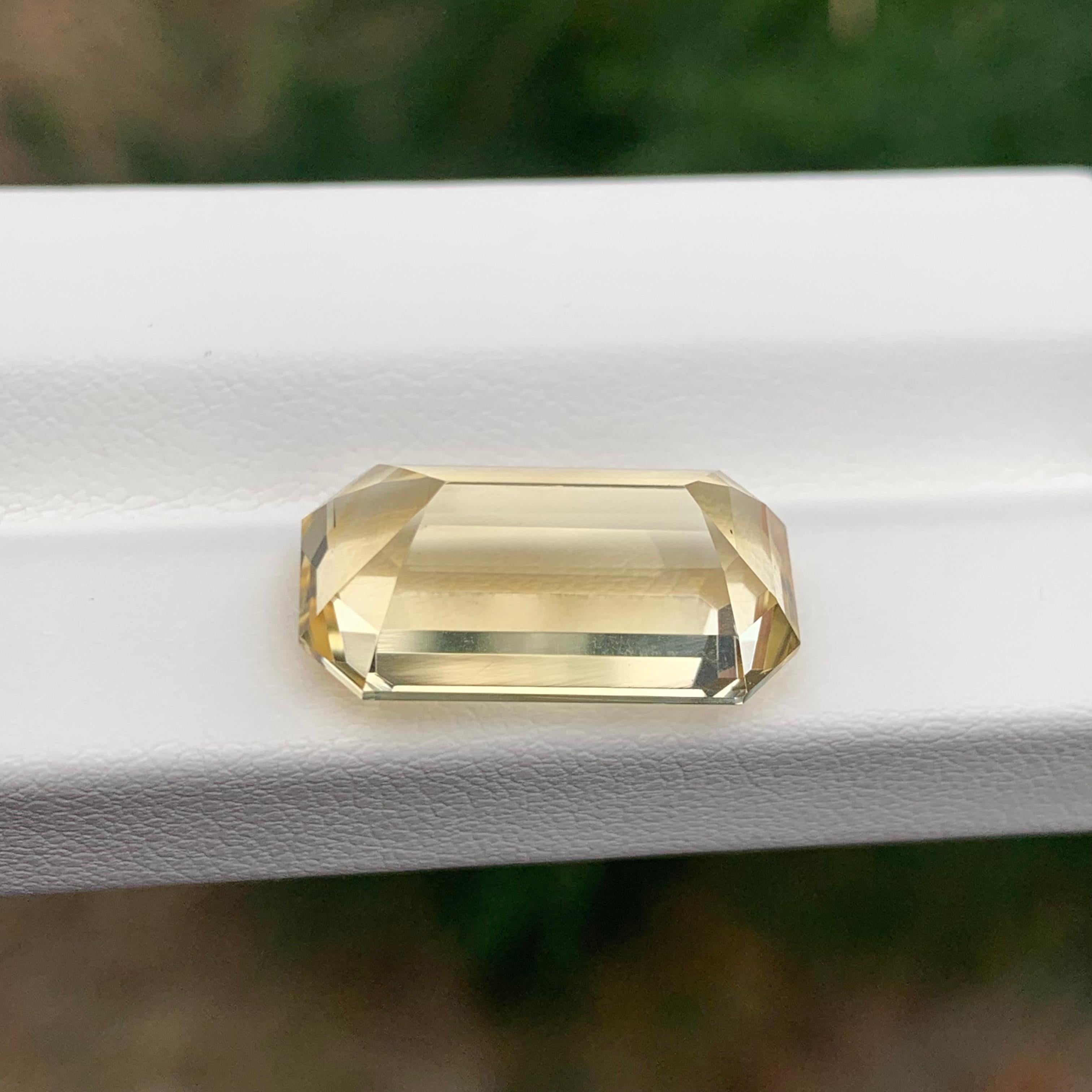 12.10 Karat natürlicher loser gelber Citrin Smaragd Form Edelstein im Angebot 3