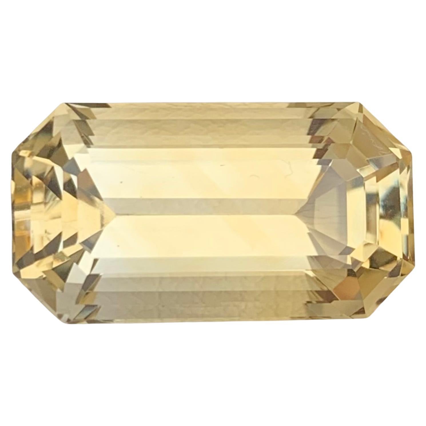 12.10 Carat Natural Loose Yellow Citrine Emerald Shape Gemstone