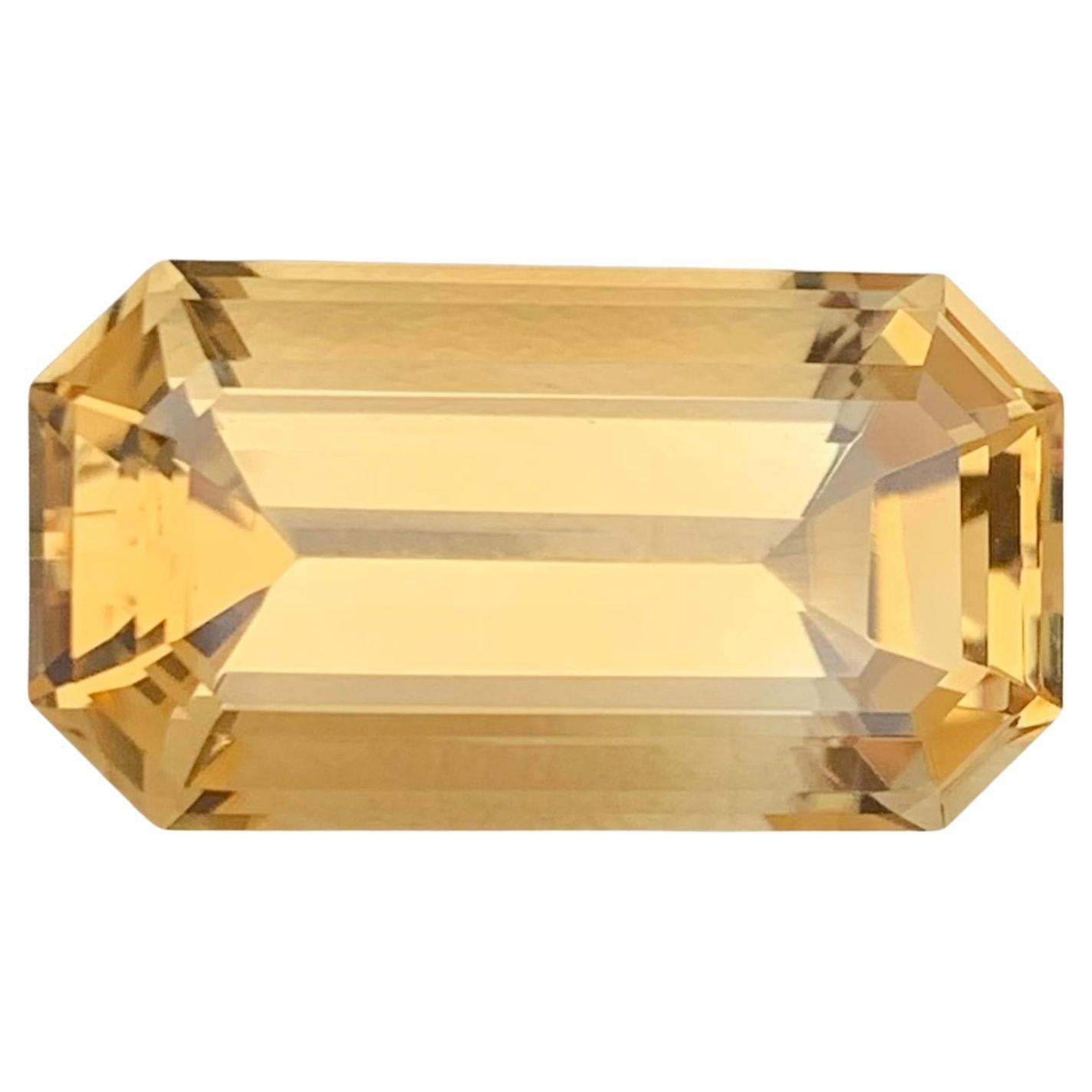 12.10 Carat Natural Loose Yellow Citrine Octagonal Cut Gemstone