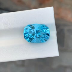 12.10 Carat Stunning Faceted Sky Blue Topaz Fancy Cut Gem