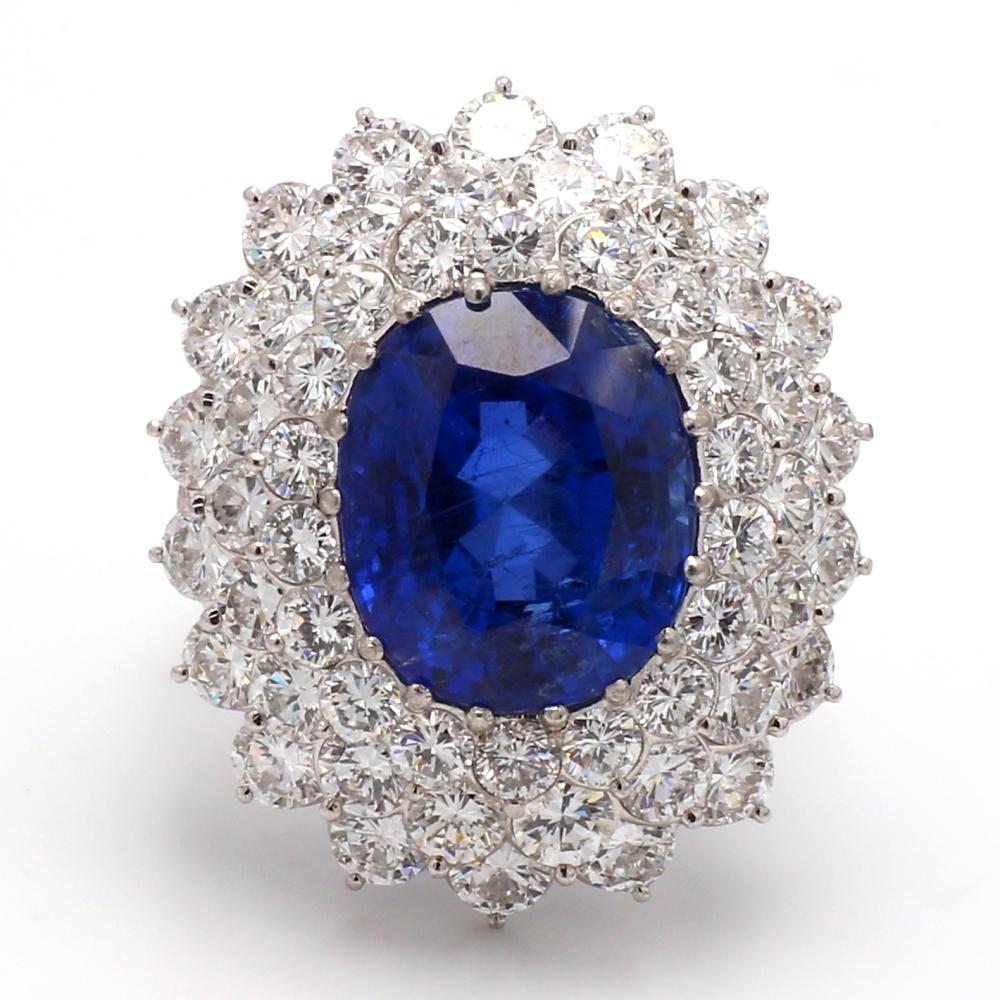 Brilliant Cut 12.10ct Burma No Heat Oval Sapphire AGL Certified For Sale