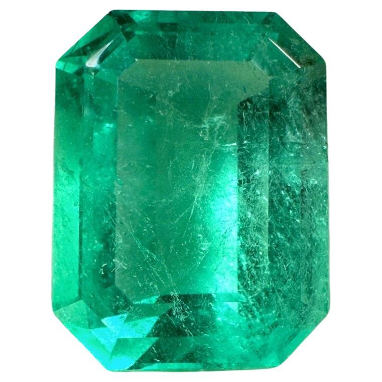12.11ct GIA Certified Yellowish Green Emerald Cut Gem 16x12 Genuine May For Sale