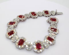 12.12 Carat Burma Ruby & Diamond Bracelet