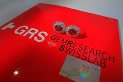 12.12 Carat GRS No Heat Oval Vivid Red Ruby Diamond Cluster Earrings Winza