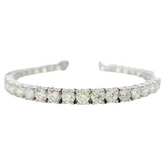 Bracciale tennis con diamanti naturali da 12,12 carati in oro bianco 14 carati
