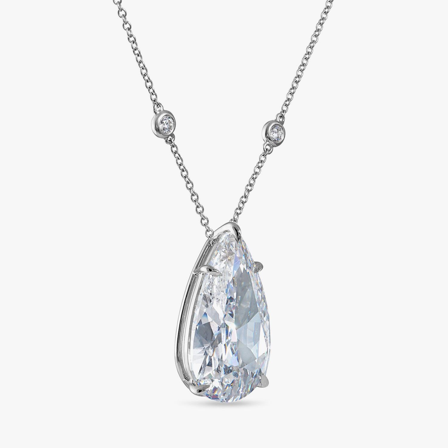 Contemporary 12.12 Carat Pear-Shaped Diamond Pendant, GIA Certified, Type IIa For Sale