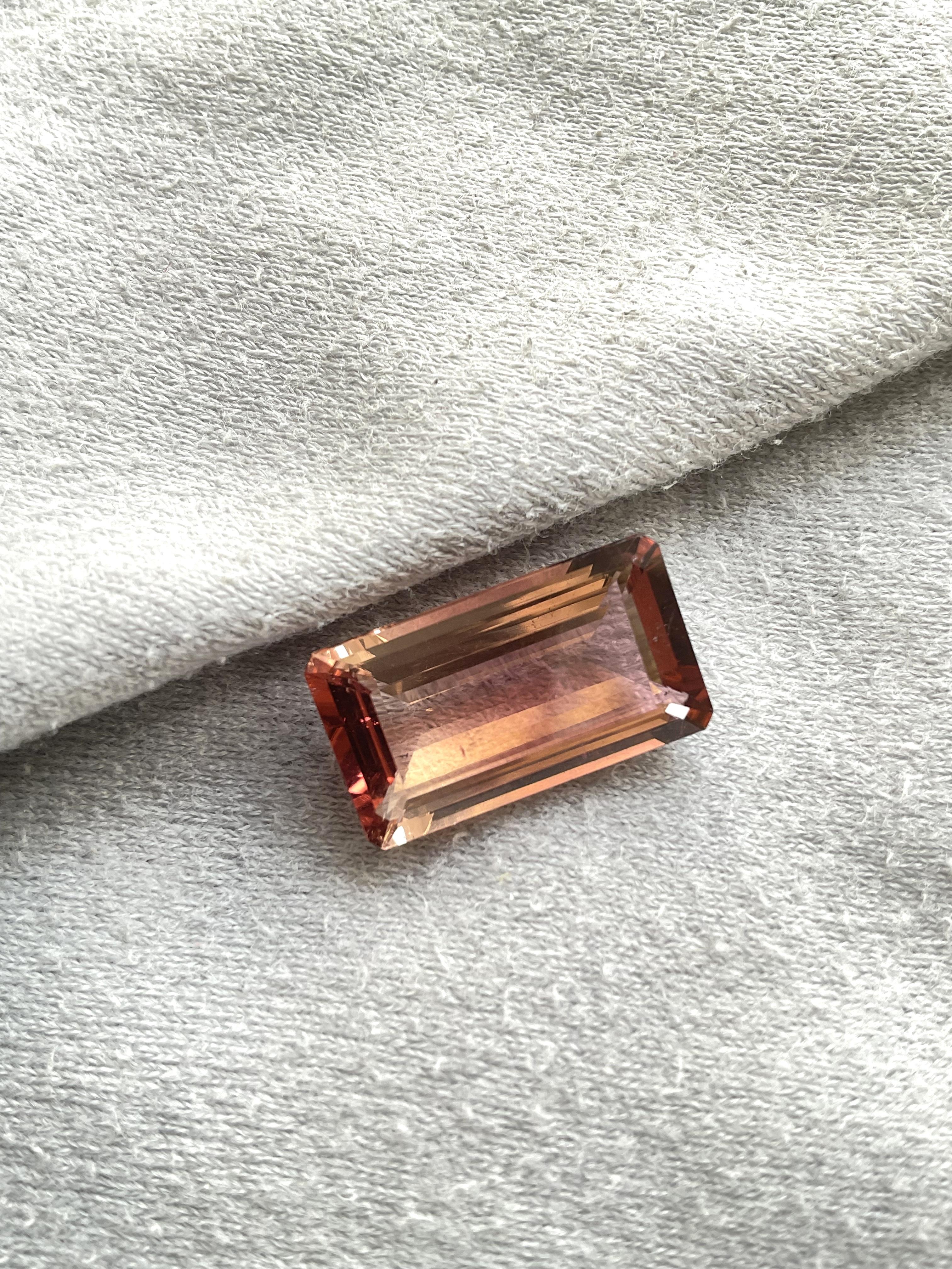 12.13 Carats Pink Tourmaline Octagonal Long Faceted Cut Stone Natural Gemstone In New Condition For Sale In Jaipur, RJ