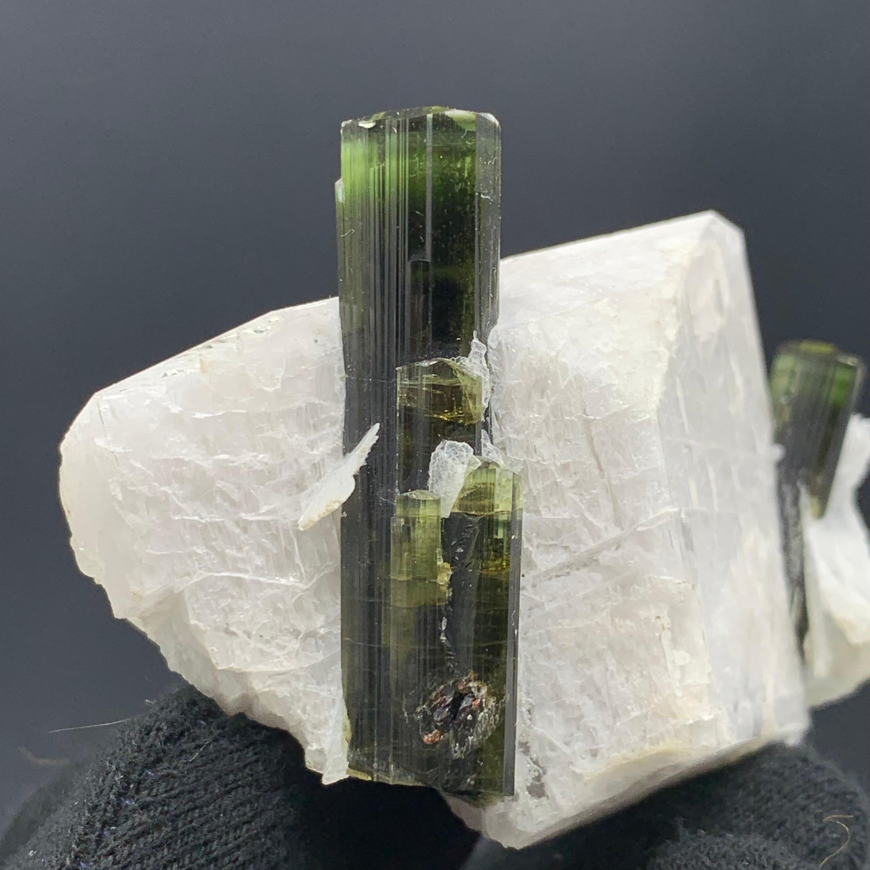 Other 121.32 Gram Pretty Dual Tourmaline Specimen Attached With Feldspar From Pakistan For Sale