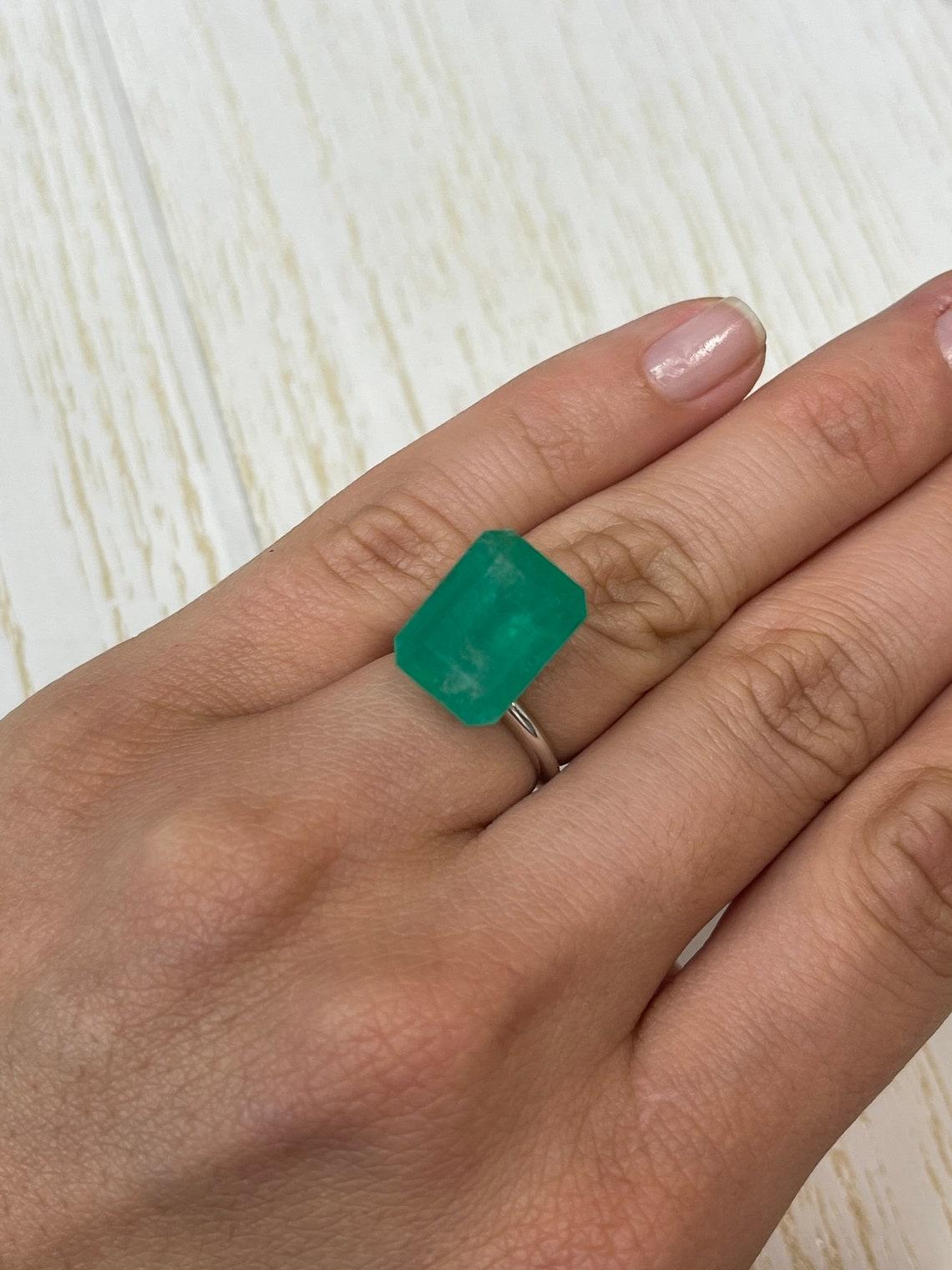 12.13ct Fine Muzo Green Emerald Cut Gem 15.5x11.5 Genuine May Birthstone For Sale 1