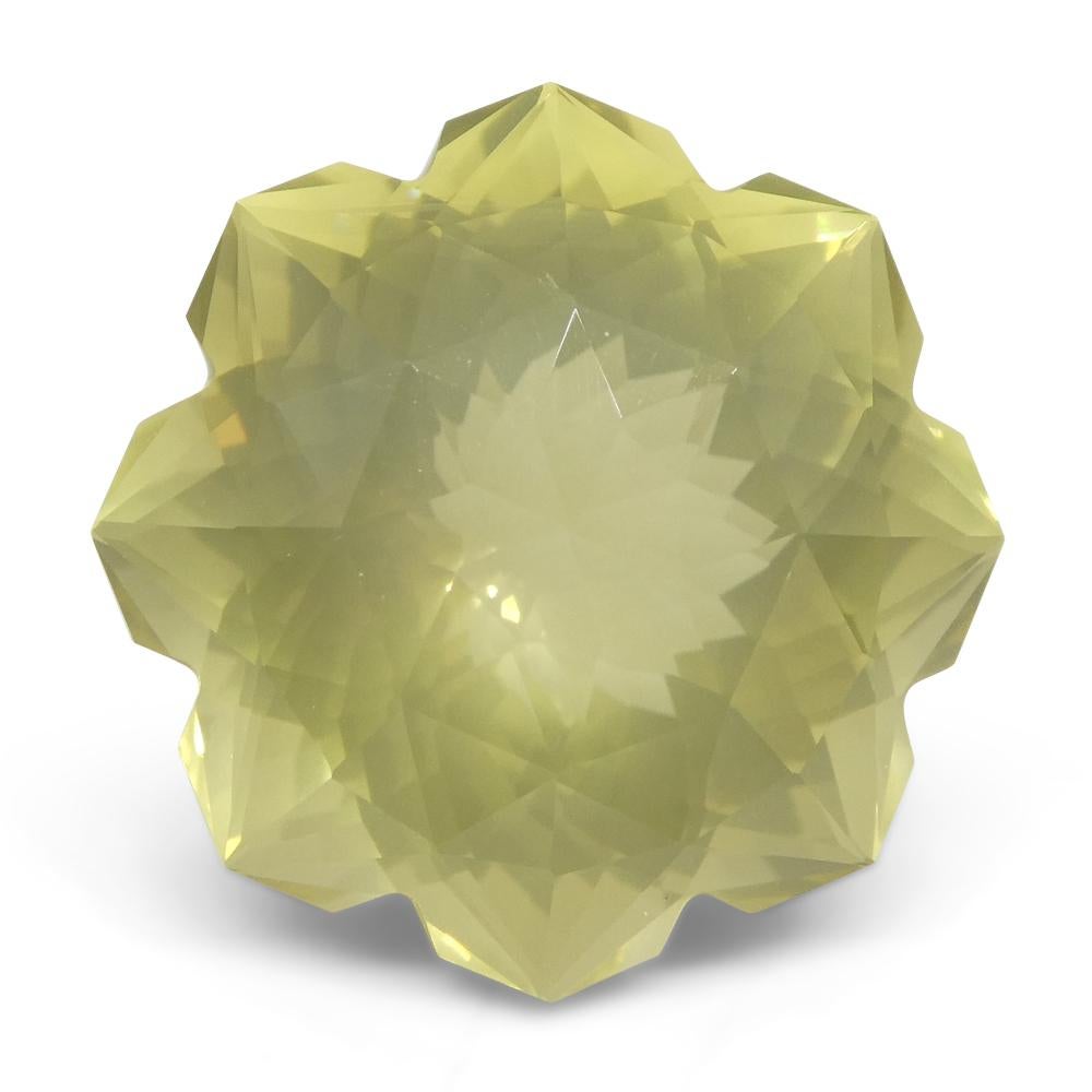 12.13ct Flower Lemon Citrine Fantasy/Fancy Cut In New Condition For Sale In Toronto, Ontario