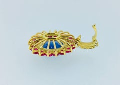12.14 Carat Ceylon-Sapphire Burma-Rubies Pendant