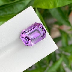 12.15 Carat Natural Loose Amethyst Emerald Shape Gem From Brazil