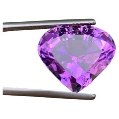 12.15 Carat Natural Loose Purple Amethyst Stone Heart Shape Brazilian Gemstone