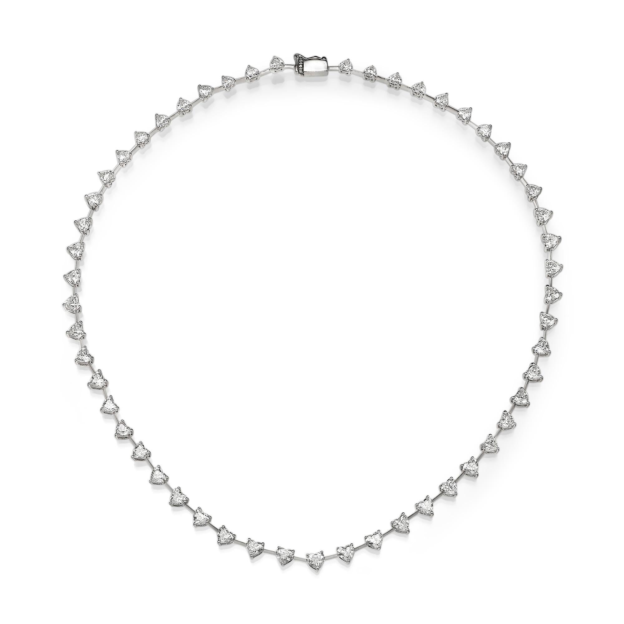 Contemporary 12.16 Carat Heart Shape Diamond Necklace For Sale