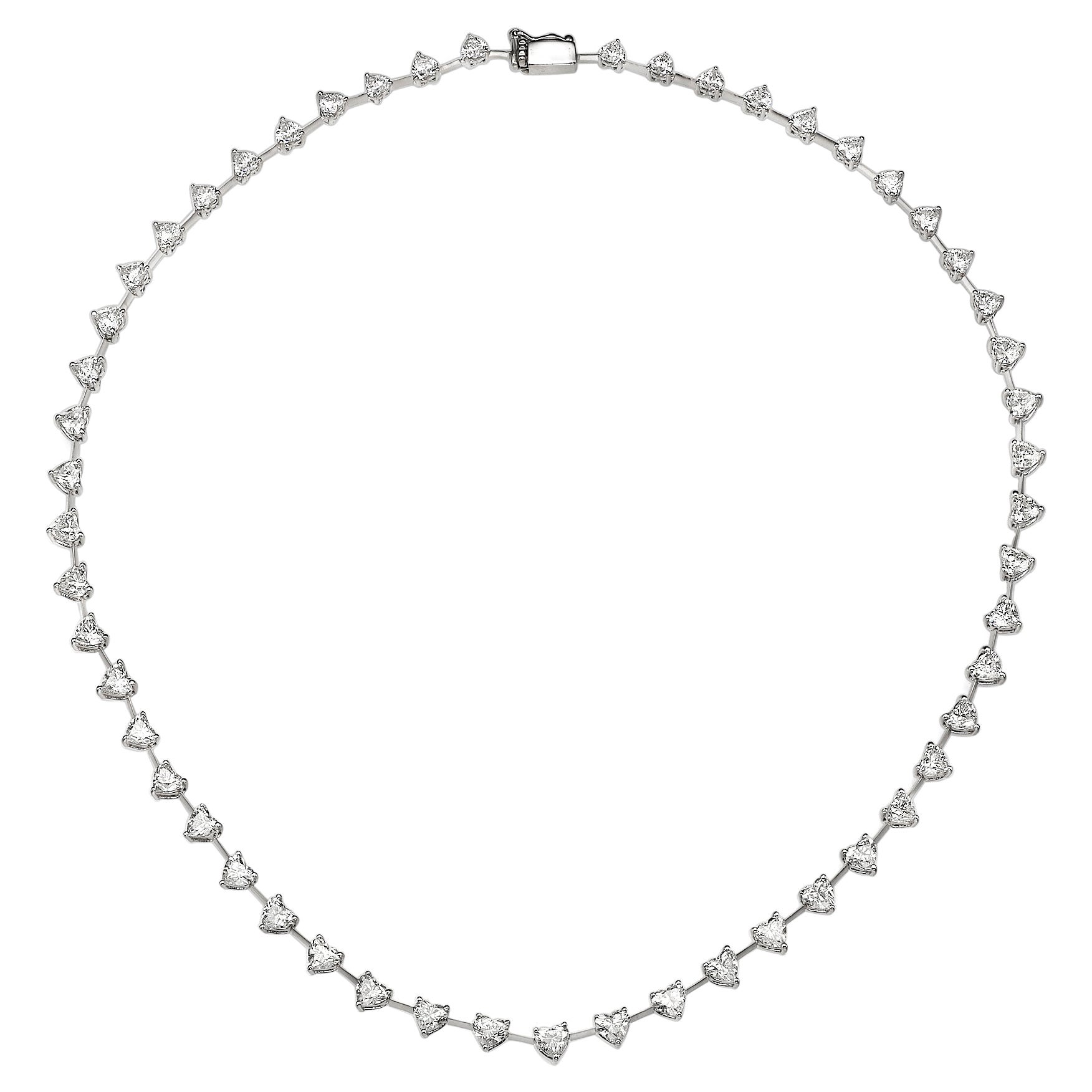 Collier de diamants en forme de cœur de 12,16 carats