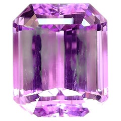 121.61 Carats Kunzite Natural Octagon Cut Stone Top Fine Color Quality Gemstone
