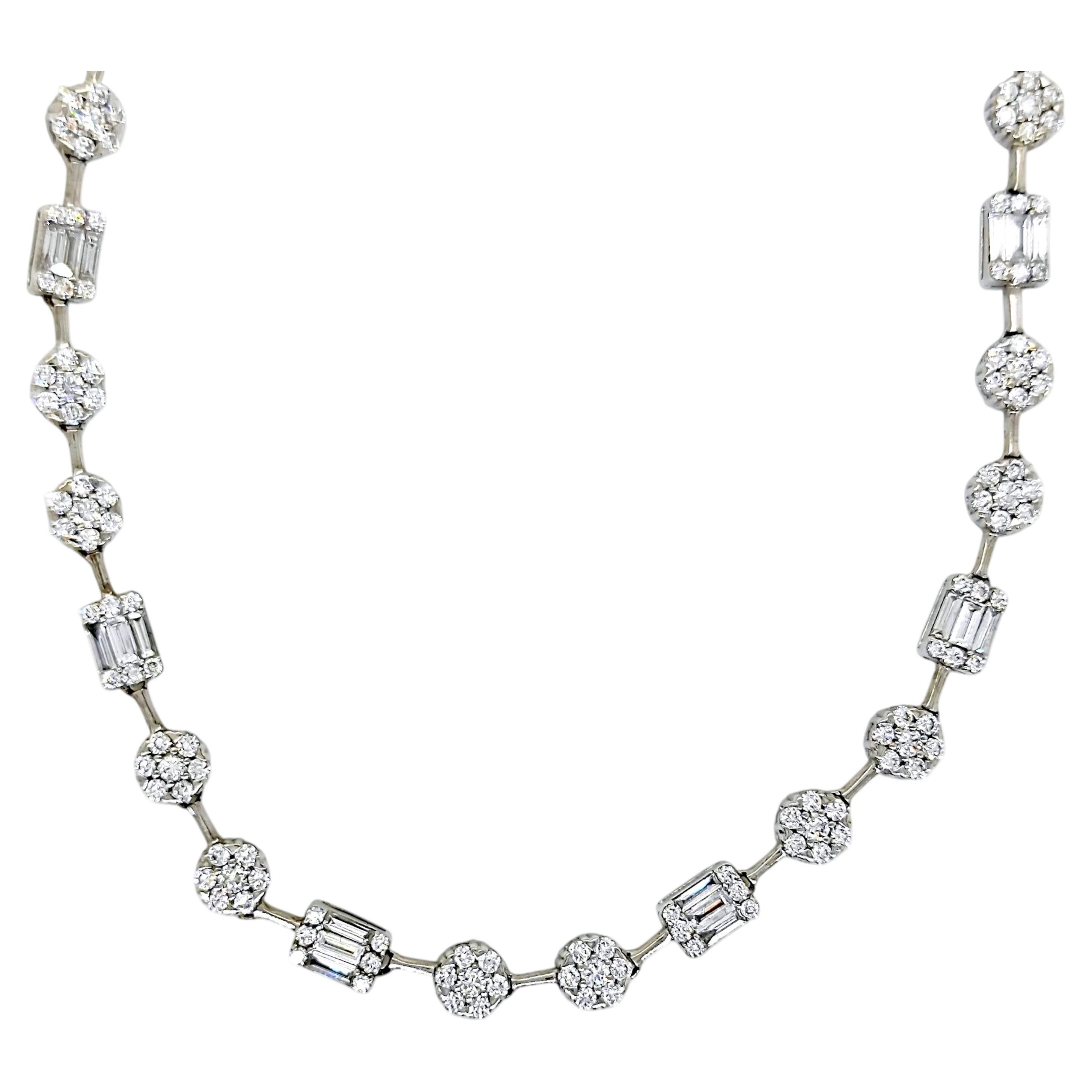 12.18 Carat Diamond White Gold Long Necklace
